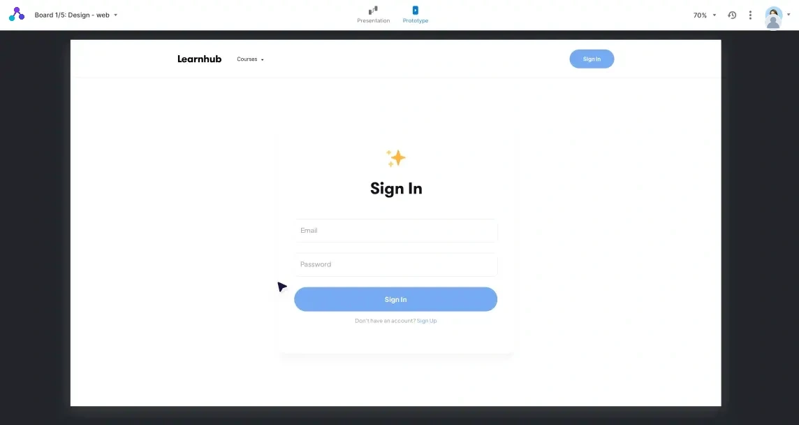 Prototype interactive view with decision nodes