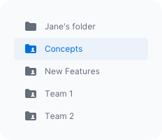Team shared folder dialog