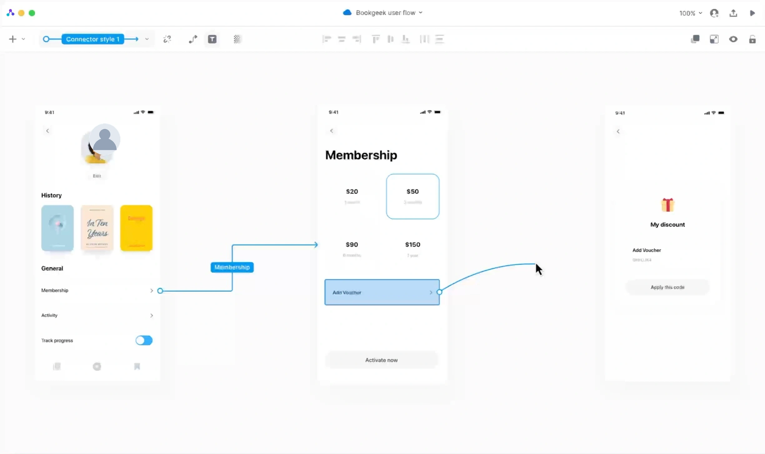 InfusedPath user flow diagram mockup